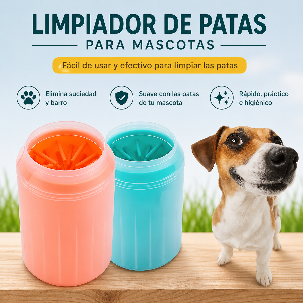 Limpiapatas de Silicona para Perro — Patas Limpias en 3 Segundos