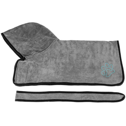 Albornoz Absorbente Para Perro — Microfibra 400 G, Seca En 2 Minutos, Sin Sacudidas Ni Charcos